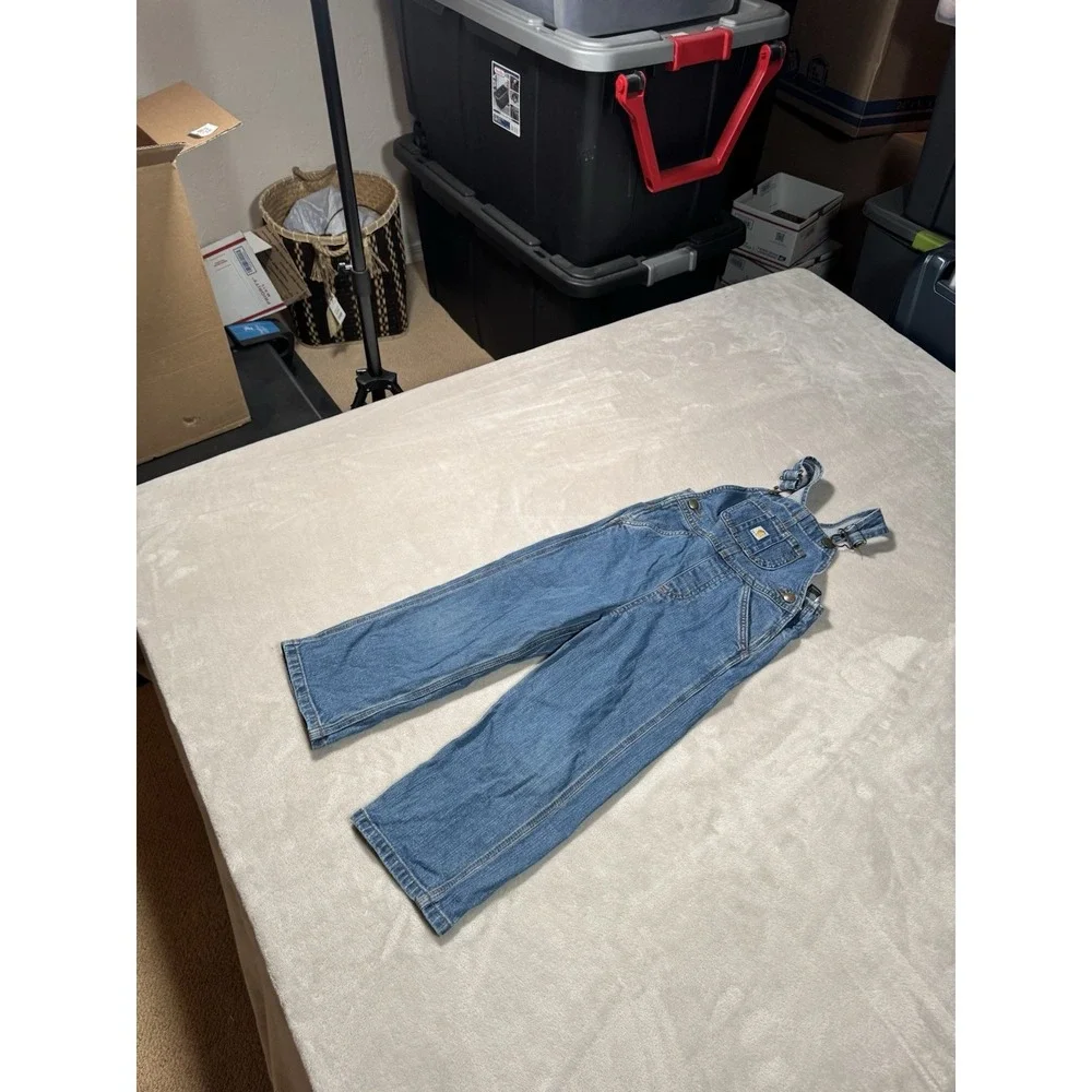 Carhartt Bib Denim Jean Overalls Kids Size 4T